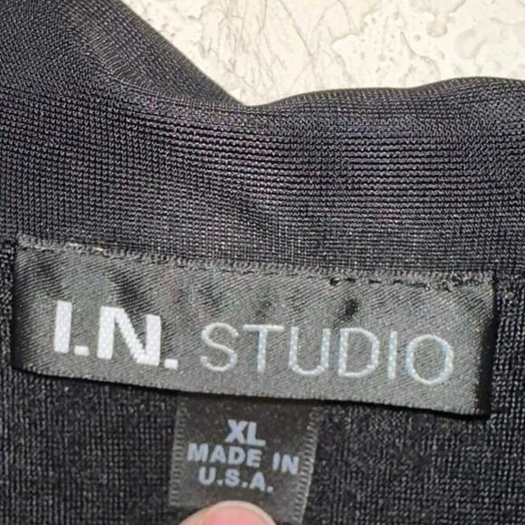 IN Studio Black Button Down Blouse - Picture 4 of 6